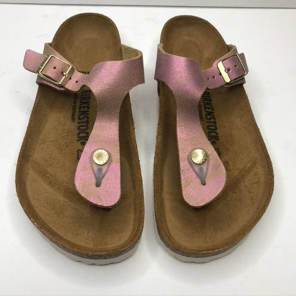 Birkenstock Shoes - Birkenstock Gizeh Adjustable Strap Pink Sandals
